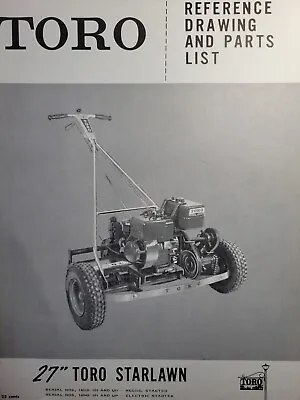 TORO 27  Star Lawn 1957 Walk-Behind Reel Mower Owner & Parts Manual 14020 14040 • $84.84