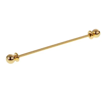 Mens Round Ball Neck Tie Shirt Pin Tie 6.5cm Collar Bar Silver / Gold Clasp Gift • £5.51