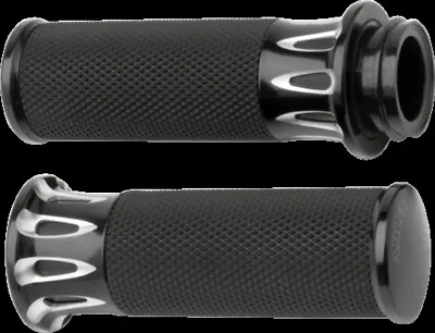 Arlen Ness Black Deep Cut TBW Hand Grips For 08-19 Harley Davidson Touring FLHX • $107.95