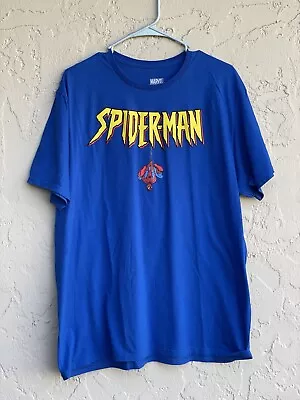 Vintage Spiderman T Shirt Blue Large Mad Engine Cartoon Series Comic Book Marvel • $14.95
