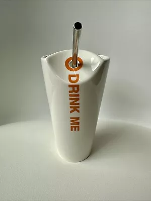 Max Brenner Alice Drink Me Ceramic Cup Chocolate With Straw • $12.99