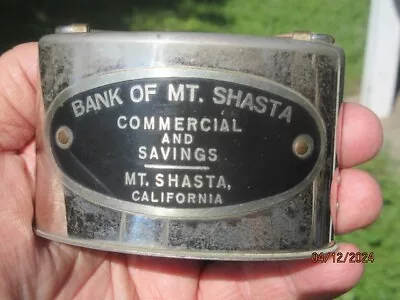 Vintage Metal Coin Bank BANK OF MT. SHASTA  - NO KEY • $39.95