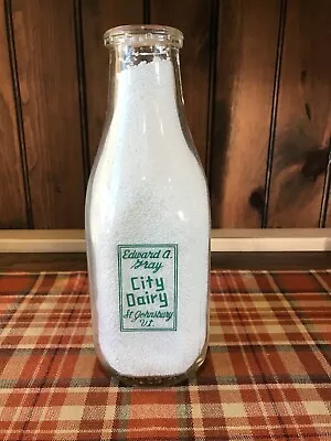 Edward A. Gray City Dairy Milk Bottle St. Johnsbury VT • $15