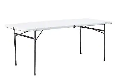 6 Foot Bi-Fold Plastic Folding Table Dinner Table Outdoor Camping Table White • $74.21