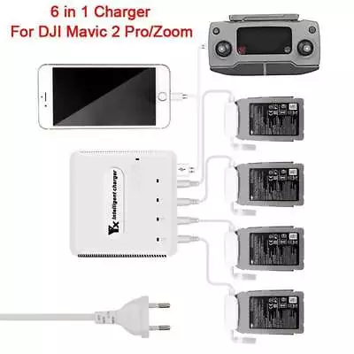 $91.69 • Buy 6 In 1 Smart Charging Hub Adapter Multi Battery Charger For DJI Mavic 2 Pro/Zoom
