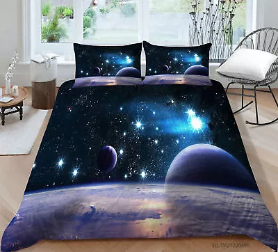 £43.19 • Buy Astronomy Themed Stars In Outer Space Bedding  Sets，Solar System Duvet Covers