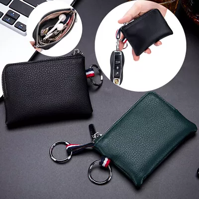 Leather Coin Purse Wallet Mini Keyrings Change Pouch Card Holder For Men Womens • $7.13