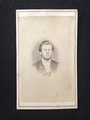 Antique Dubuque Iowa Handsome Man Civil War Era Cdv Photo • $9.95