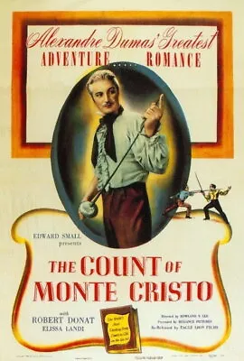 £19.63 • Buy 71752 The Count Of Monte Cristo Robert Donat Elissa Wall 24x18 POSTER Print