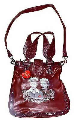 I Love Lucy & Ethel Handbag Purse Black With Rhinestone & Silver Accents • $40