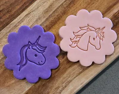 $19.95 • Buy Unicorn Set X2 Cookie Stamp - Cupcake Embosser