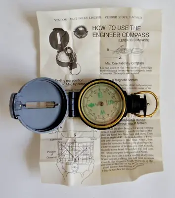 Vintage NOS Engineer Military Compass Pocket Directional Taiwan • $16.99