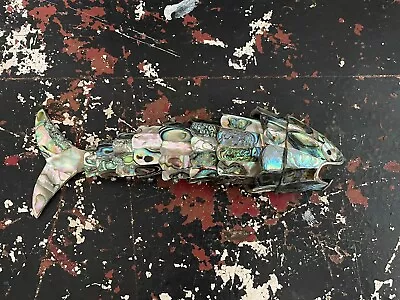 Mexican Abalone Shell Fish Bottle Opener Mother Of Pearl Articulated Fish • $35