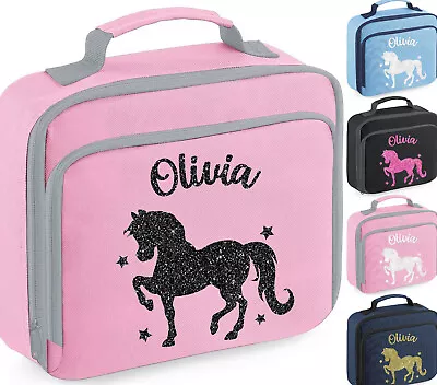 Personalised School Lunch Bag Childrens Insulated Snack Box Horse Riding Gift • £5.45