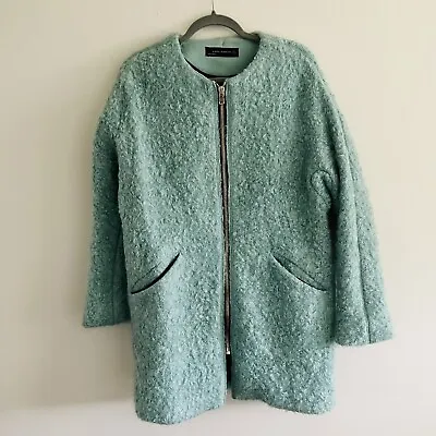 ZARA Mint Boucle Mohair Coat Jacket - S • $54