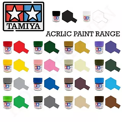 Tamiya Acrylic Paints 10ml X + XF Full Range Flat Fast Shipping • £3.99