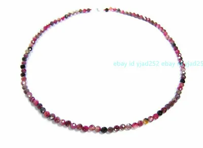 20  Faceted 3mm Natural Multicolor Tourmaline Round Beads Gemstone Necklace • $9.50