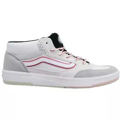 VANS Zahba Mid Mens Skateboarding Shoes White Gray Leather Suede Pick Size • $62.90