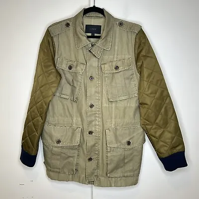 J. Crew Women's Fatigue Field Jacket Size Large Quilted Sleeves Pockets • $65
