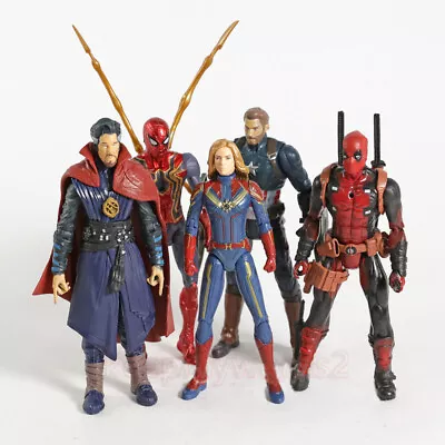 5Pcs Marvel Avengers Captain Spider Doctor Strange 7  Action Figure Model Toys • £18.99