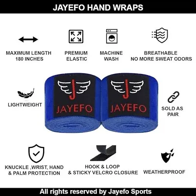 Jayefo Sports Hand Wraps 180 Inches Inner Boxing Gloves Martial Arts Wraps • £8.99