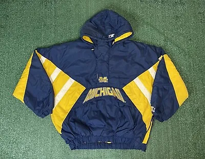 Vintage Michigan Wolverines 1/4 Zip Pullover Jacket Size XXL Broken Zipper • $79.99