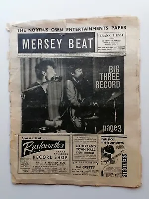THE BEATLES ORIGINAL MERSEY BEAT MUSIC PAPER VOL 2 No 40  JAN 31-FEB 14  1963 • $248.90
