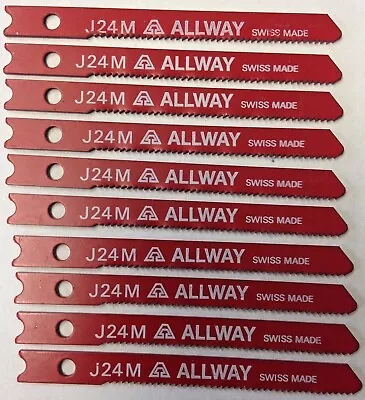 Allway J24M 2-3/4  X 24 TPI U-Shank Jigsaw Blades Swiss 2608638537 10 Pieces • $3.50