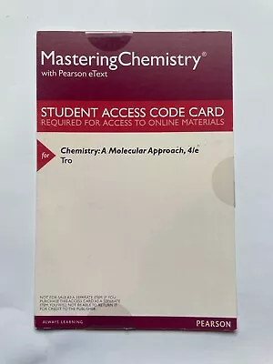 MasteringChemistry Pearson EText Access Code Card Chemistry: Molecular Approach • $17.50