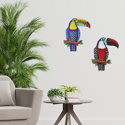 2Pcs Hornbill Wall Decor Metal Hornbill Wall Art Realistic Hornbill Wall Flivd • £13.49