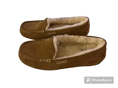 UGG Ansley Moccasin Slippers For Women Size 10 - Chestnut • $65
