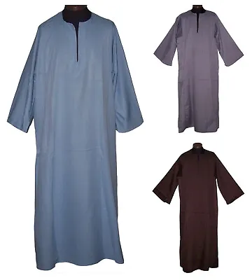 XL/2XL Men Egyptian Saidi Long Sleeve Kaftan Jilbab Thobe Jubba Arabic Dishdasha • $26.95