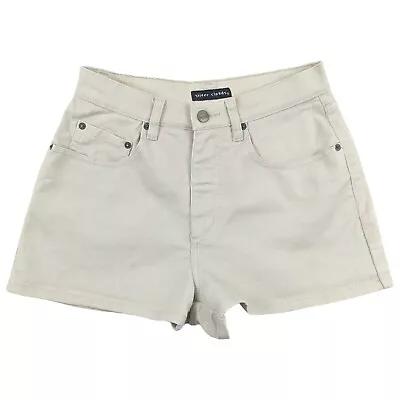 Silver Clouds Womens Beige High Waist Denim Shorts W27 • £6