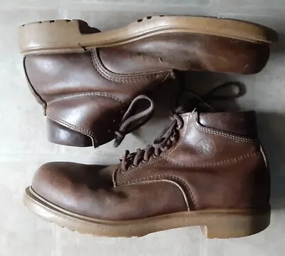 Mens Size 12 Red Wing Work Boots Vintage Made In USA Brown Leather RR • $59.99