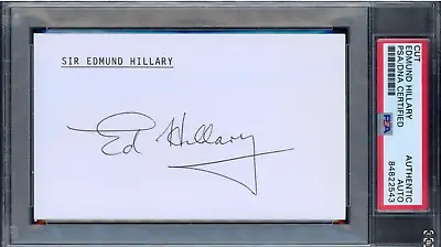 PSA/DNA Sir Edmund HILLARY Signed CUT First MT EVEREST SUMMIT Auto Nepal • $199.99