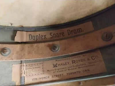 Whaley Royce & Co Duplex Antique Snare Drum • $122