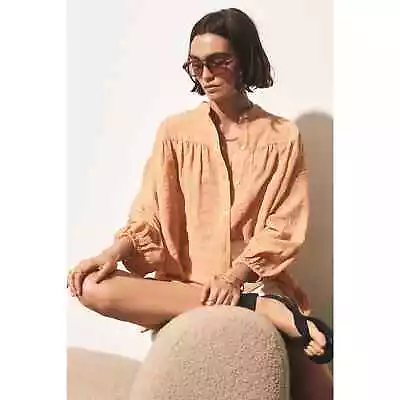 Maurie & Eve Over And Over Blouse In Pale Marigold Peach Oversized Top Size 2 • $79.99