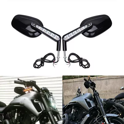 $65.86 • Buy Motorcycle Side Mirrors With LED Turn Signal For Harley V-Rod VRod Muscle VRSCF