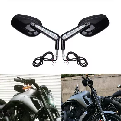 Motorcycle Side Mirrors With LED Turn Signal For Harley V-Rod VRod Muscle VRSCF • $65.86