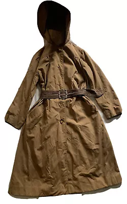 Vintage Alligator Trench Coat B. Altman 5th Ave NY Belted Jacket Removable Hood • $34.95