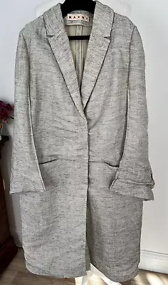 MARNI Linen/Silk Pale Grey Colour Fully Lined Coat Size IT 44/UK 12 • £100