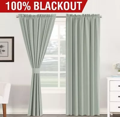2 Panels Lined Heavy Thick Blackout Grommet Window Curtain Drape Treatment • $24.99
