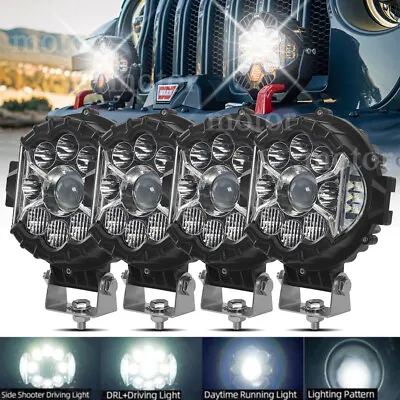 Round 7  LED Off Road Work Lights Bar Spot Flood Side Shooter DRL Combo Driving • $35.14