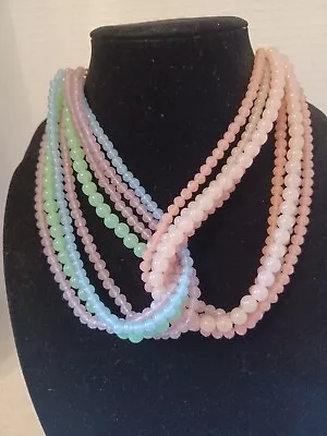 Macy's Pastel Acrylic Beads Multi-strand Necklace. NWT. Looped Together In The F • $19.95