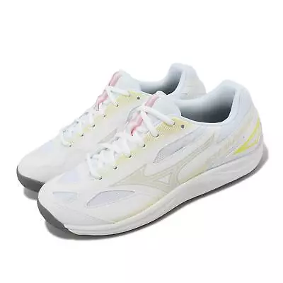 Mizuno Sky Blaster 3 Wide White Yellow Men Badminton Shoes Sneakers 71GA2345-22 • $64.99