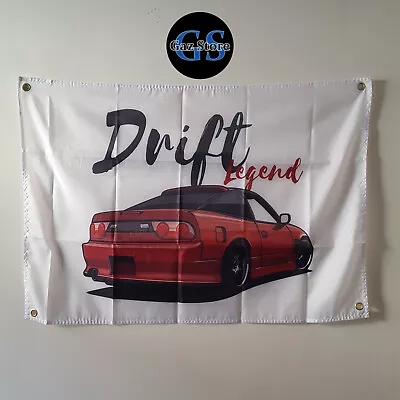 Nissan S13 180sx Drift Legend JDM Wall Hanging Garage Workshop Banner Car 3x2 • $10.09