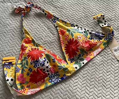 Tropical Swimming Costume Bikini Top Swimsuit Size 18 Beach Festival Surf Bra 40 • £5