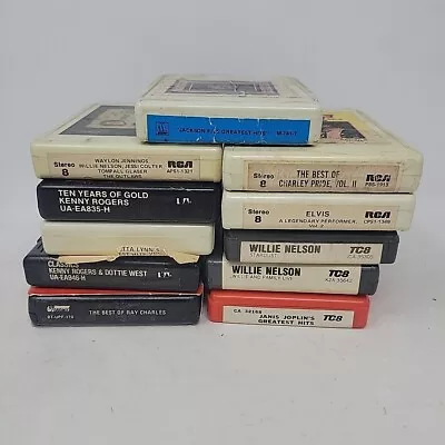 8-track Lot Of 11 Assorted Elvis Kenny Rodgers Willie Nelson Jackson 5 Etc. • $24.95