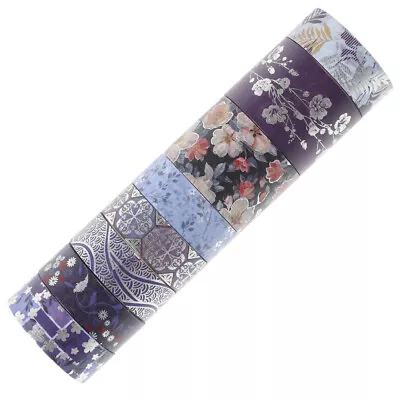  8 Rolls Aesthetic Washi Tape Kawaii Floral Magnetic Adhesive Paper Decorate • £11.28