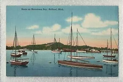 Boats On Macatawa Bay-Holland Michigan-Near Lake Michigan-Dutch Country • $5